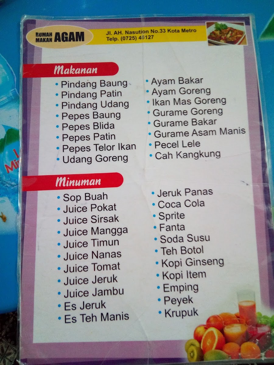 Menu Rumah Makan Agam-2