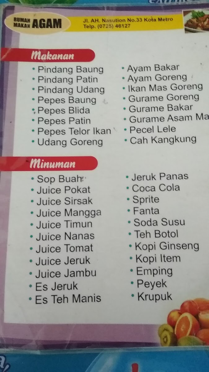 Menu Rumah Makan Agam-4