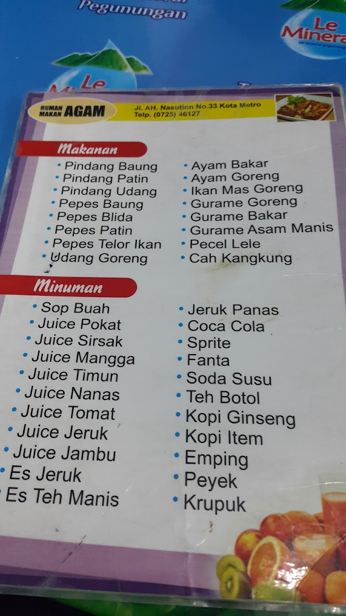 Menu Rumah Makan Agam-7